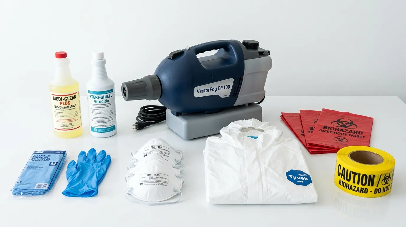 Professional biohazard remediation crew working in Saline